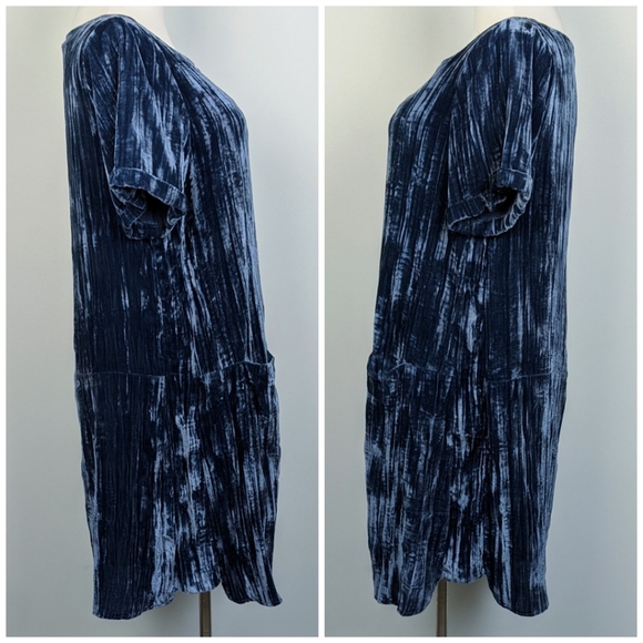 Floreat Anthro Crushed Velvet Shift Dress Medium - Picture 4 of 8